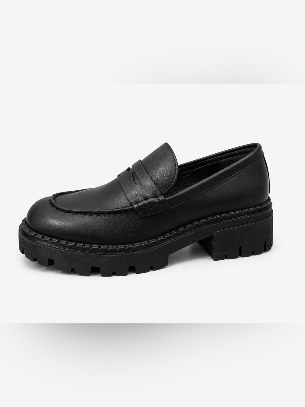 Free People Lyra Lug Sole Loafer Black Women Size 38 Size 7.5
